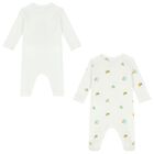 Ivory Bug Babygrows ( 2-Pack ), 1, hi-res