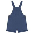 Younger Boys Navy Blue Dungaree & Hat Set (3 Piece) , 2, hi-res