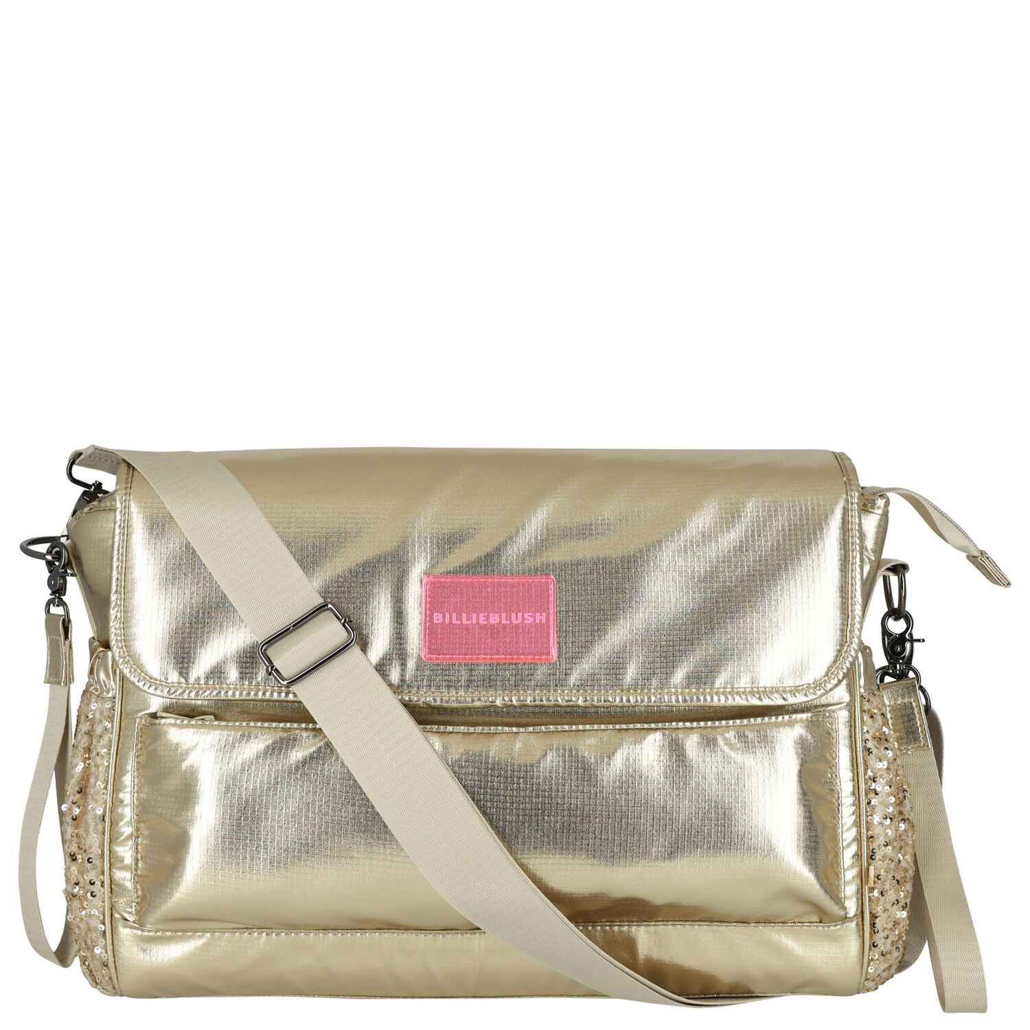 Baby Girls Gold Changing Bag, 1, hi-res