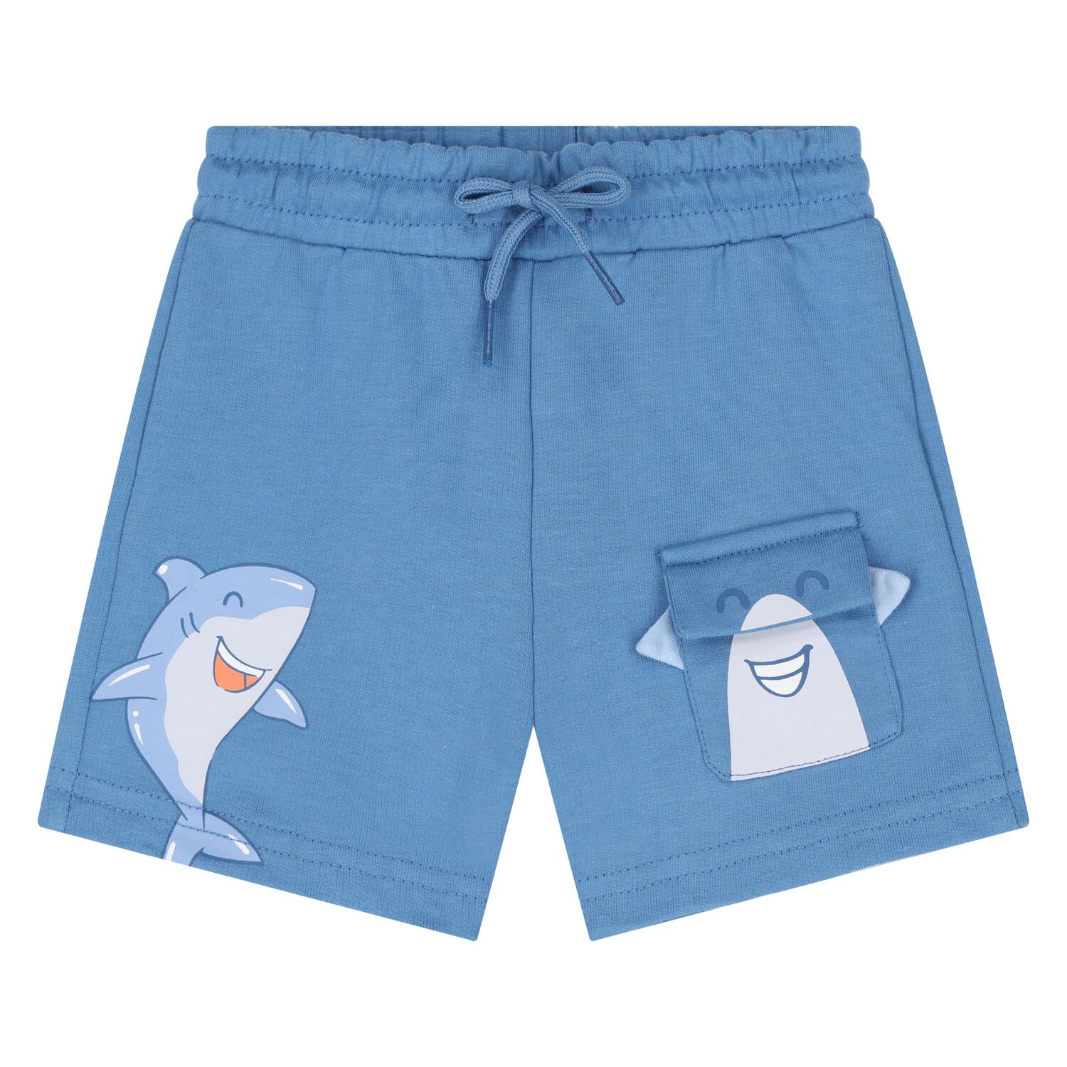 Younger Boys Blue Shark Shorts, 3, hi-res image number null