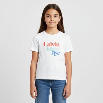 Girls White Logo T-Shirt