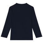 Boys Navy Blue Logo Long Sleeve Top, 1, hi-res