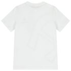 Boys White & Navy Blue Logo Shorts Set, 1, hi-res