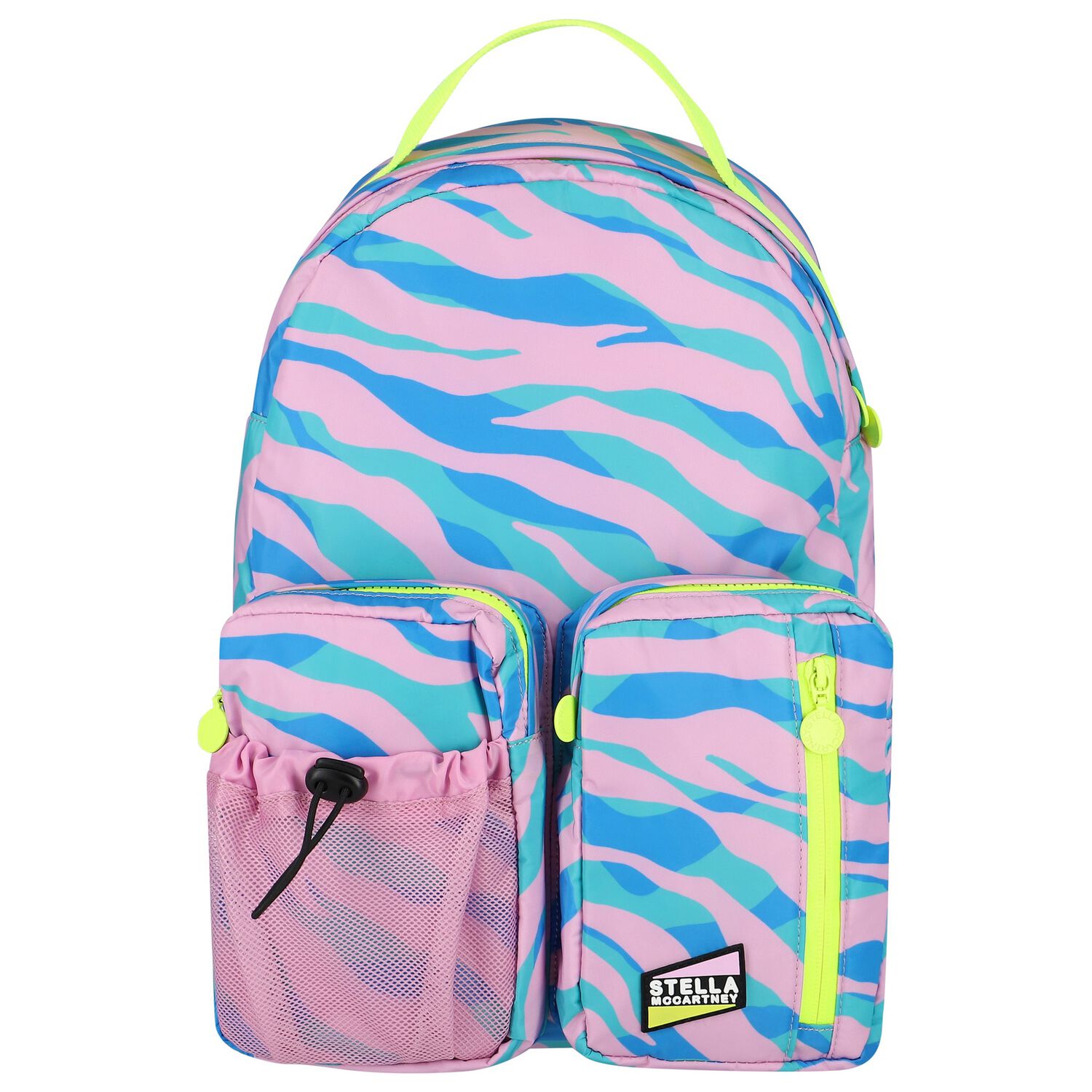 Girls Blue & Pink Logo Backpack, 1, hi-res