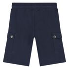 Younger Boys Navy Blue Logo Shorts, 2, hi-res