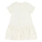 Younger Girls Ivory Butterflies Logo Dress, 1, hi-res