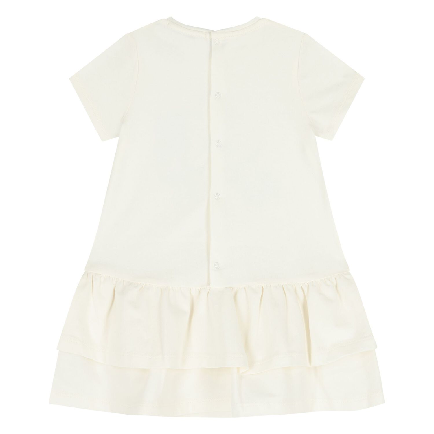 Younger Girls Ivory Butterflies Logo Dress, 1, hi-res
