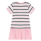 Girls Pink & White Teddy Dress, 1, hi-res