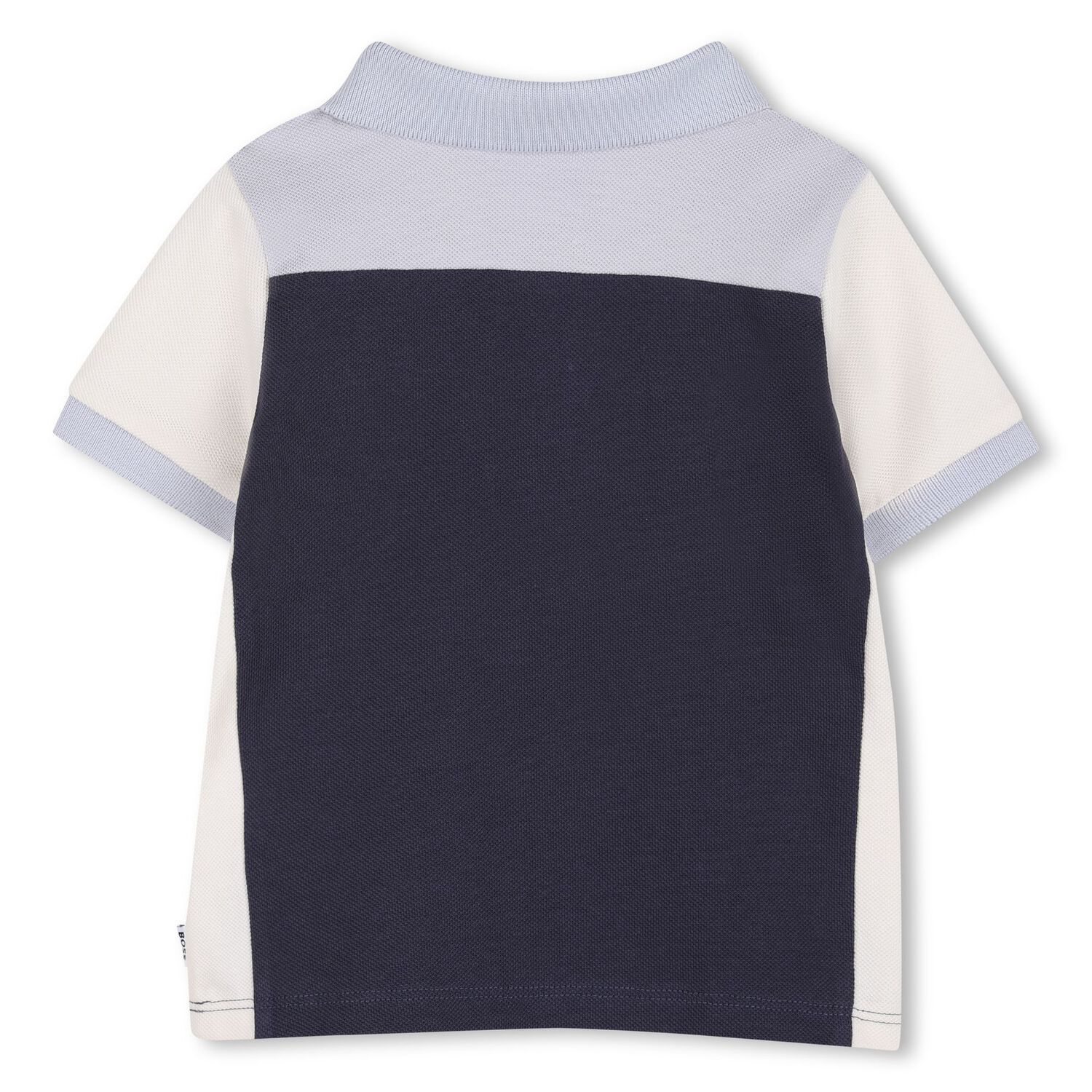 Younger Boys Navy Blue & Ivory Logo Polo Shirt, 2, hi-res