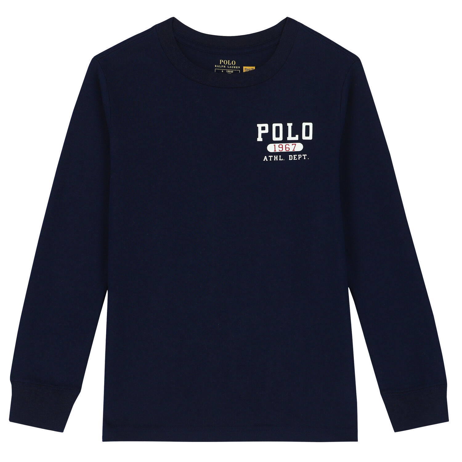 Boys Navy Logo Long Sleeve Top, 1, hi-res image number null