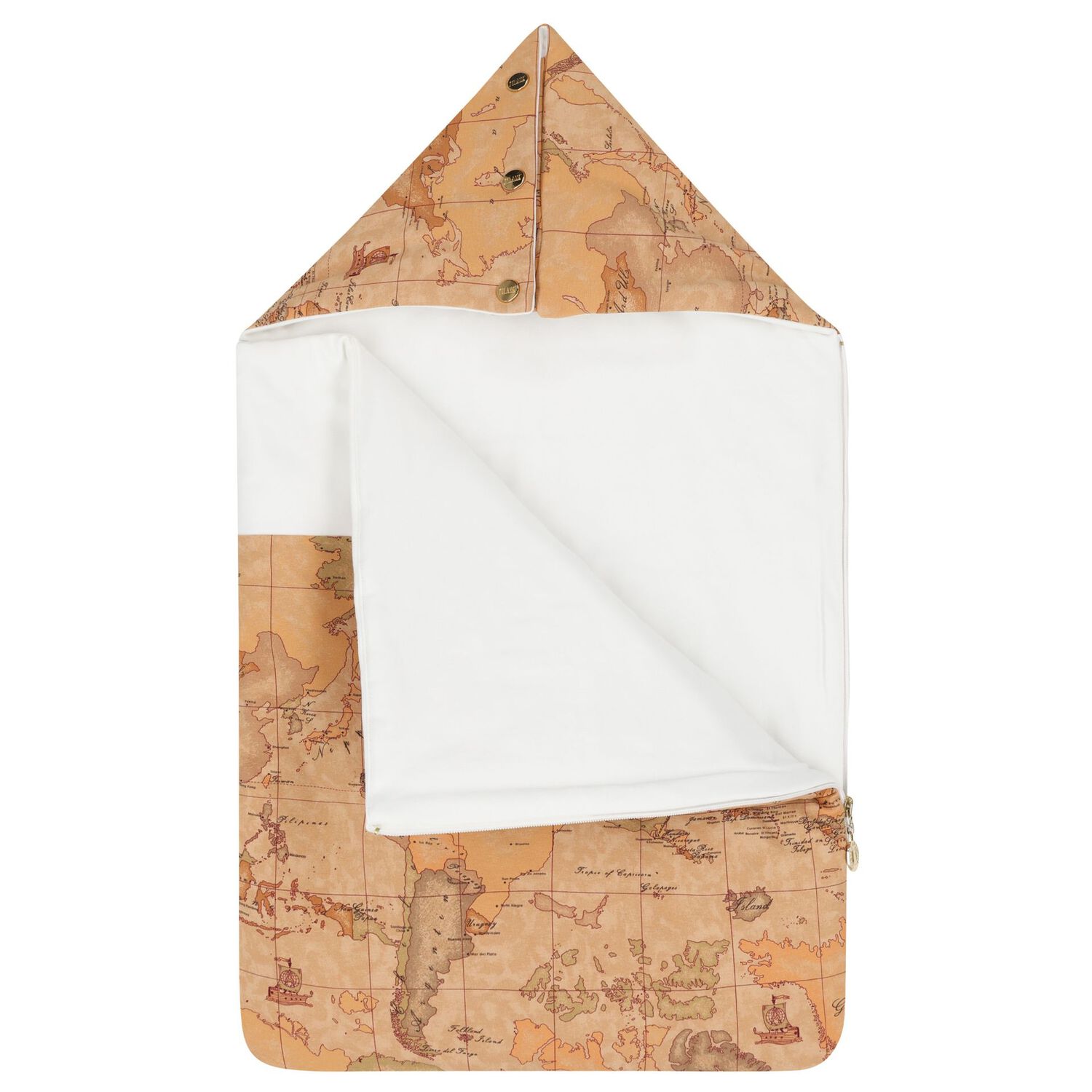 White & Beige Geo Map Logo Baby Nest, 1, hi-res