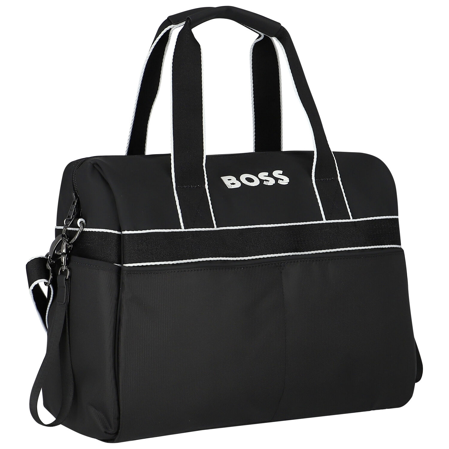 Black Logo Baby Changing Bag, 1, hi-res