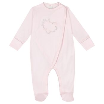 Girls Pink Heart Babygrow