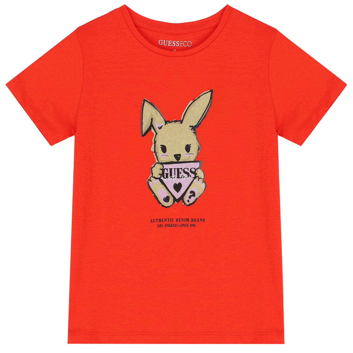 Girls Red Bunny Logo T-Shirt, 1, hi-res