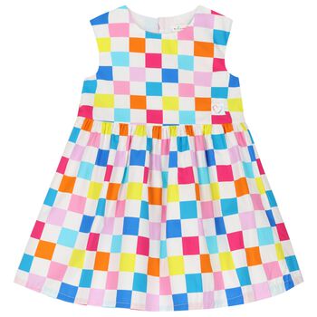 Girls Multi-Color Check Dress