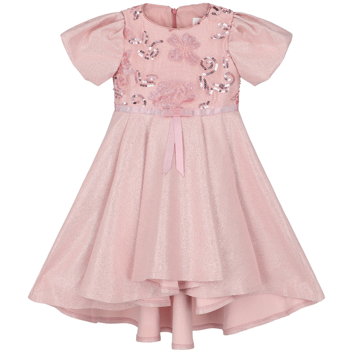 Girls Pink Embellished Sequin & Beaded Dress, 1, hi-res image number null