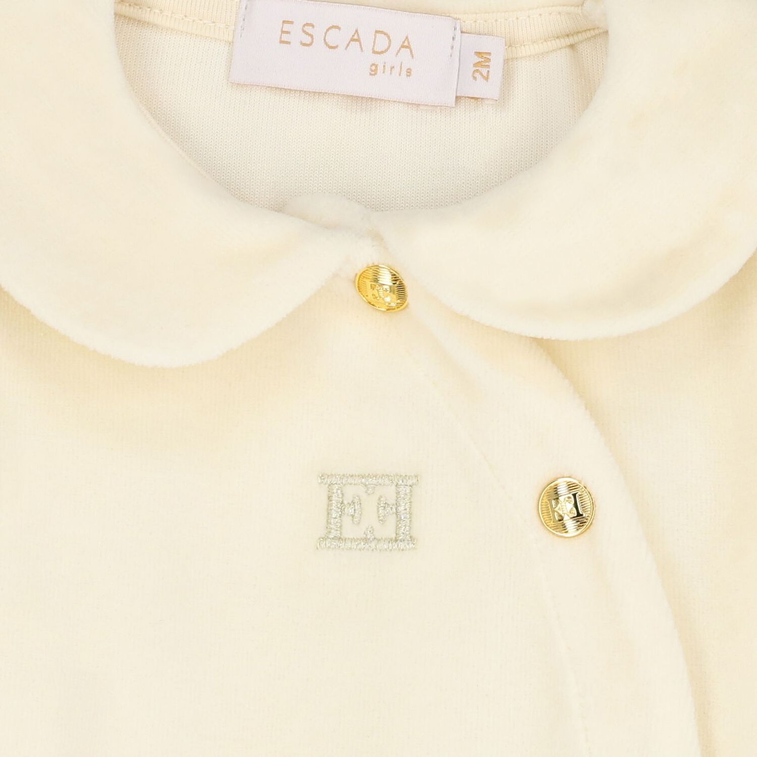 Baby Girls Ivory Logo Babygrow, 1, hi-res