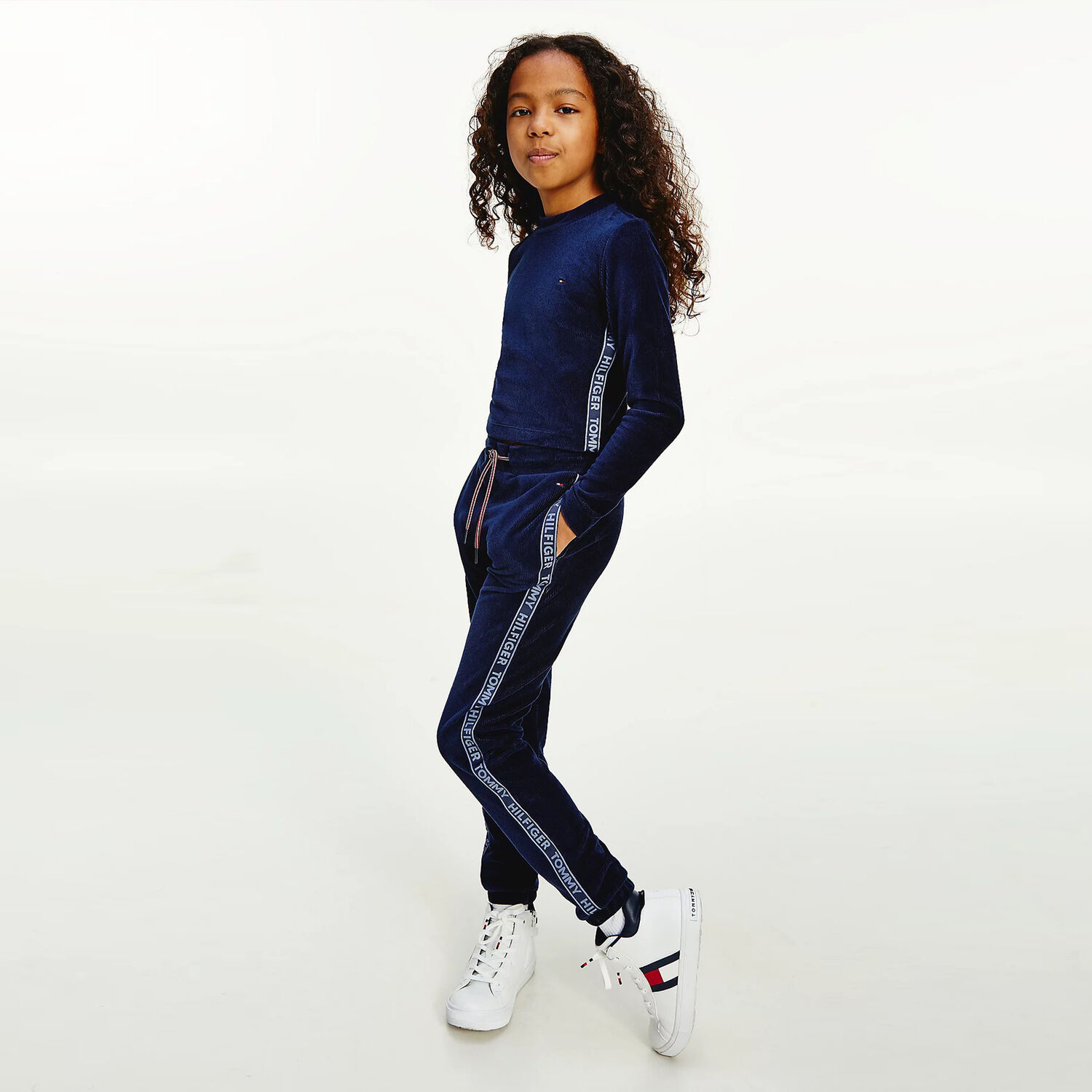 Girls Navy Logo Joggers, 1, hi-res image number null