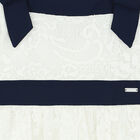 Girls White & Navy Lace Dress, 1, hi-res