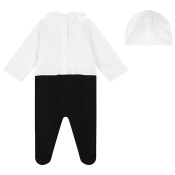 Baby Girls Black & White Logo Babygrow Gift Set
