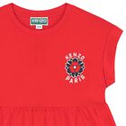 Girls Red Flower Logo Dress, 1, hi-res