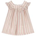 Baby Girls Pink, Beige & Gold Striped Dress Set, 1, hi-res