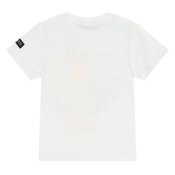 Younger Boys White Logo T-Shirt