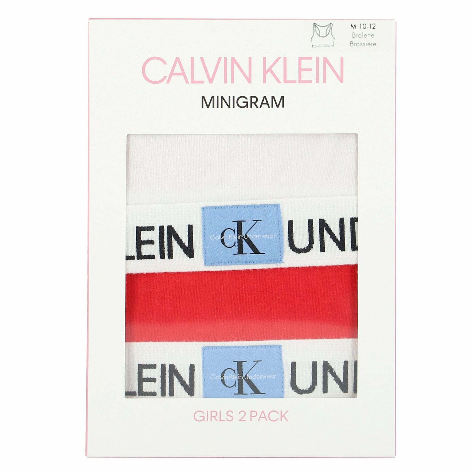 Girls Red & White Bra Tops (2 Pack), 1, hi-res