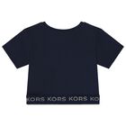 Girls Navy Blue Logo T-Shirt, 1, hi-res