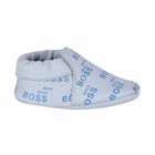 Baby Boys Blue Logo Pre Walker Shoes, 1, hi-res
