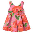 Younger Girls Pink Floral Dress, 1, hi-res