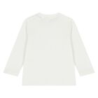 Younger Boys White Logo Long Sleeve Top, 4, hi-res