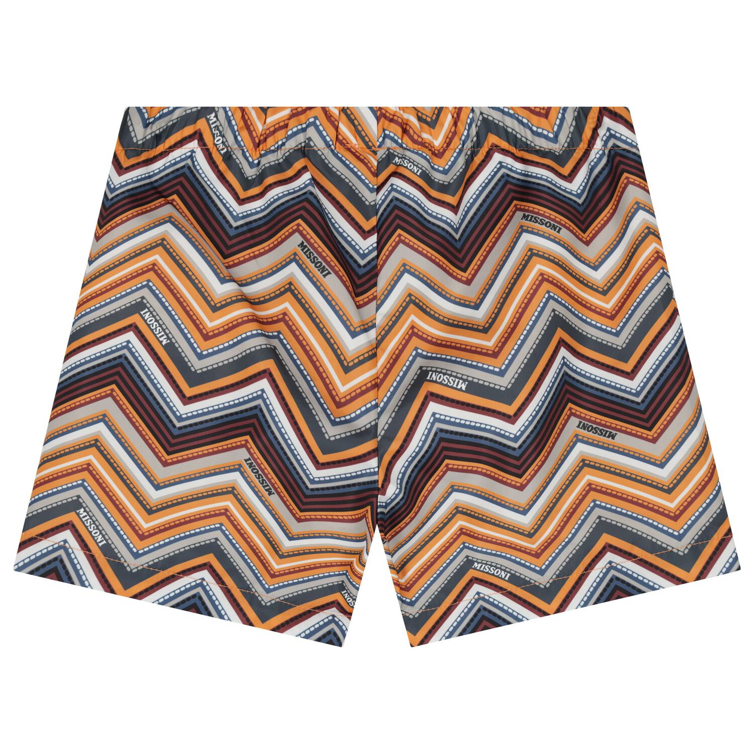 Younger Boys Orange Zig Zag Swim Shorts, 1, hi-res image number null