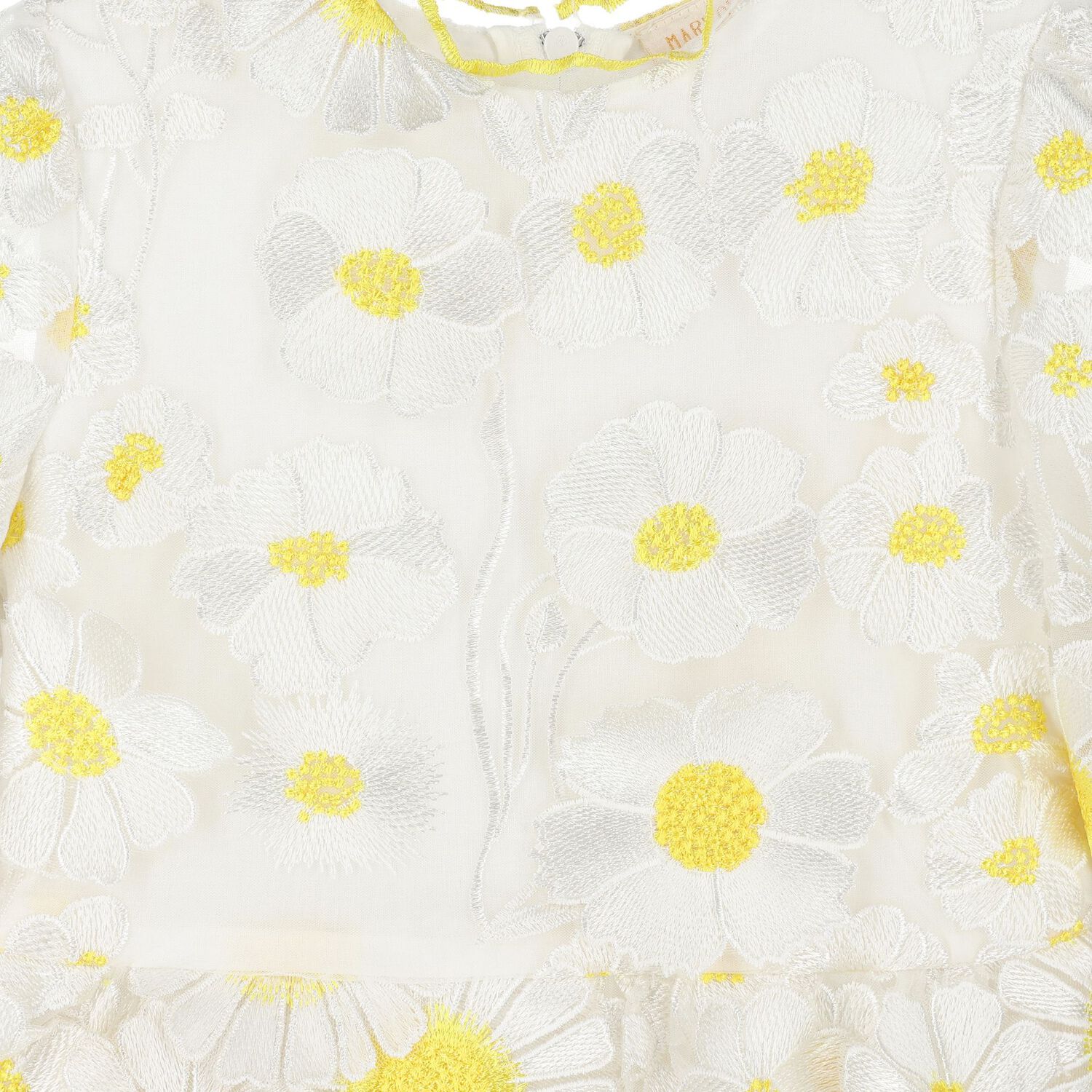 Girls Ivory & Yellow Floral Dress, 1, hi-res