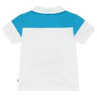 Younger Boys Blue & White Logo Polo Shirt, 1, hi-res