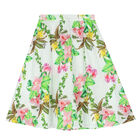Girls White Broderie Anglaise Floral Skirt, 1, hi-res