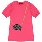 Girls Pink Logo Bag Dress, 1, hi-res