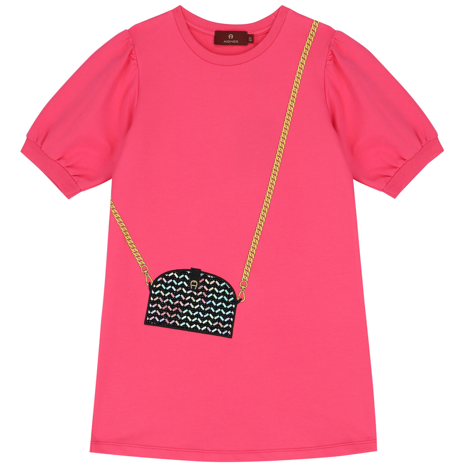 Girls Pink Logo Bag Dress, 1, hi-res