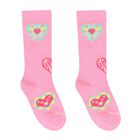 Girls Pink Heart Jacquard Socks ( 2-Pack ), 1, hi-res