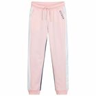 Girls Pink & Navy Logo Joggers, 1, hi-res