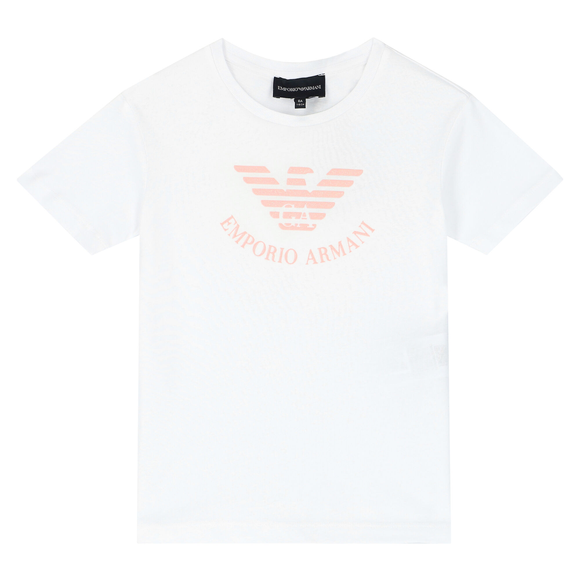 Emporio Armani Girls White Logo T Shirt Junior Couture UK