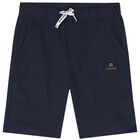 Boys Navy Logo Chino Shorts, 2, hi-res