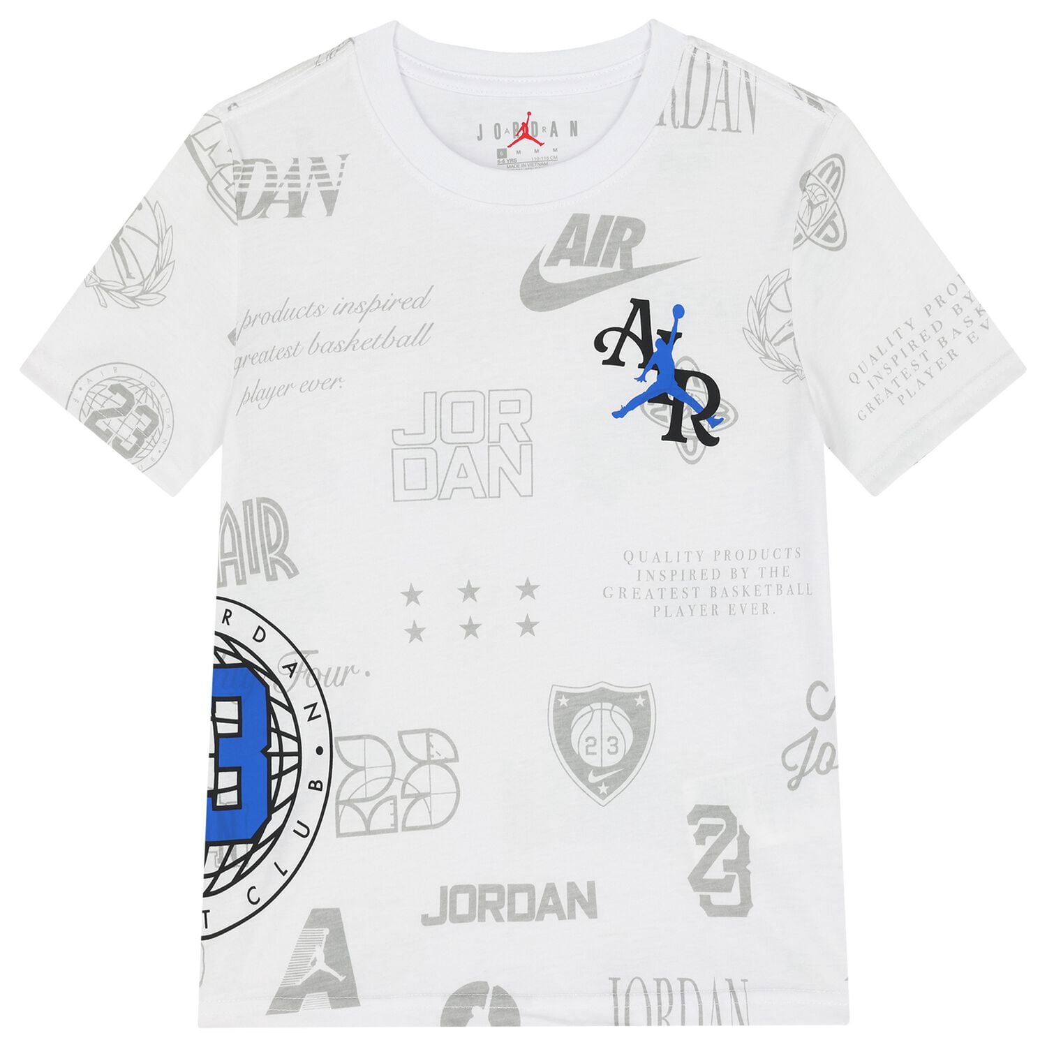 Boys White Jordan Logo T-Shirt, 1, hi-res