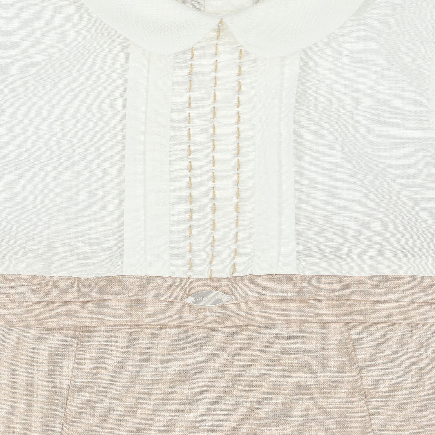 Baby Boys Ivory & Beige Romper, 1, hi-res