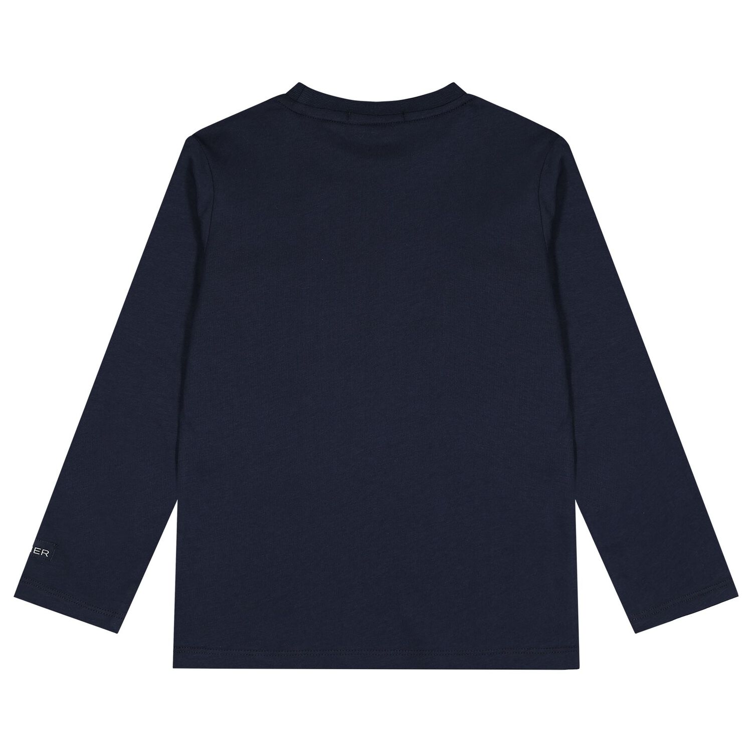Boys Navy Blue Logo Long Sleeve Top, 1, hi-res