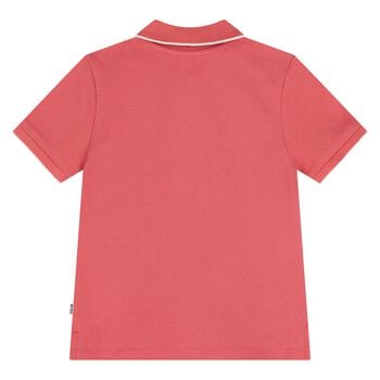 Younger Boys Red Logo Polo Shirt