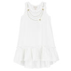 Girls White Necklace Dress, 2, hi-res