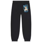 Black Teddy Bear Logo Joggers, 1, hi-res
