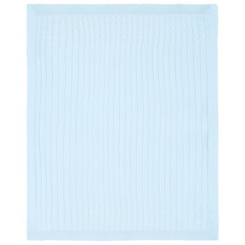 Emile et Rose Baby Boys Blue Knit Blanket, 2 Baby Boys Blue Knit Blanket