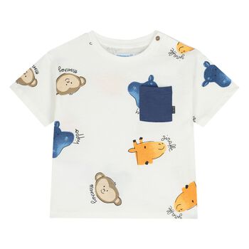 Younger Boys Ivory Animals T-Shirt